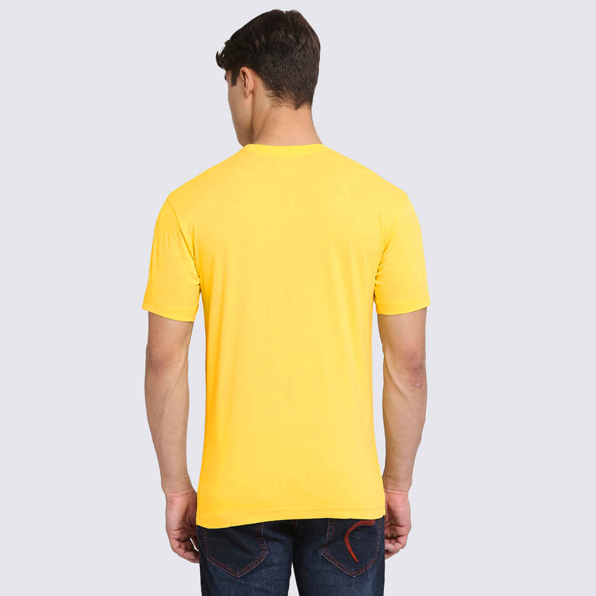 De Tees Men's Half Sleeve T-shirt | MHS-BUDDHA | Mustard - L