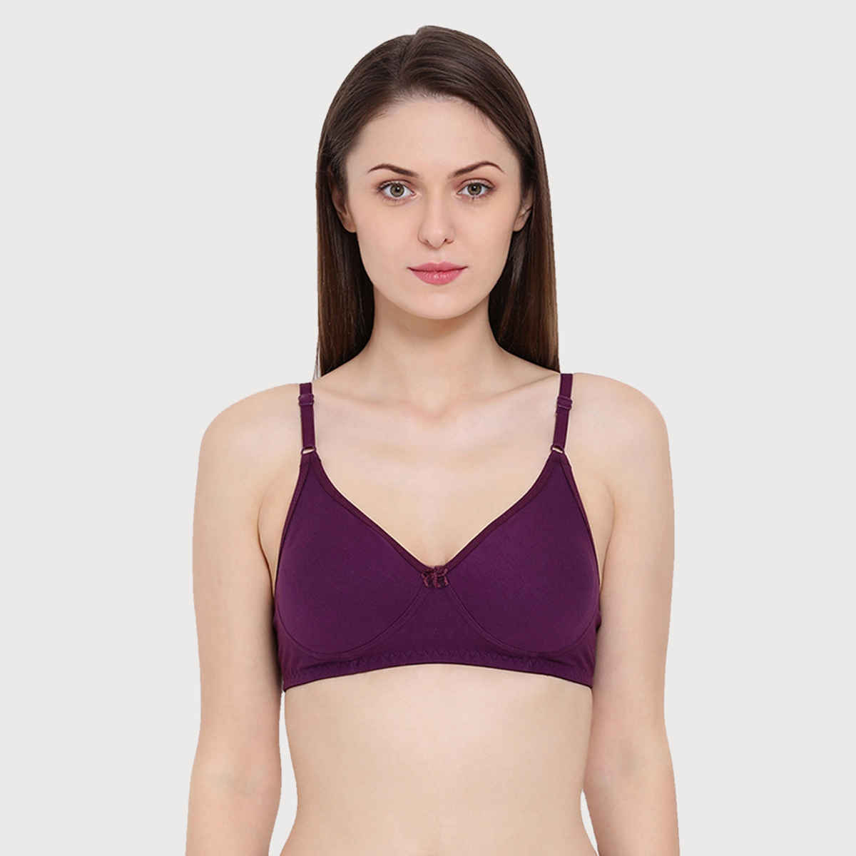 Clovia Non-Padded Non-Wired Full Coverage T-Shirt Bra - Blue, Lavender | 32D