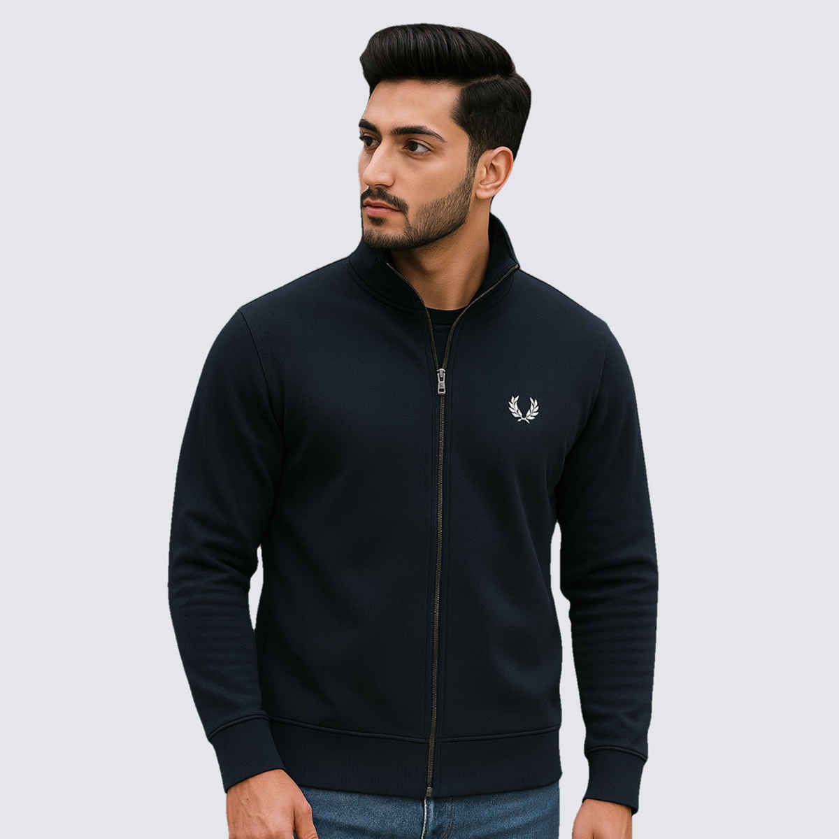 Gcyx Men's Stripe Sleeve Sweat Shirt | 70% Cotton and 30% Polyester | Black - XL