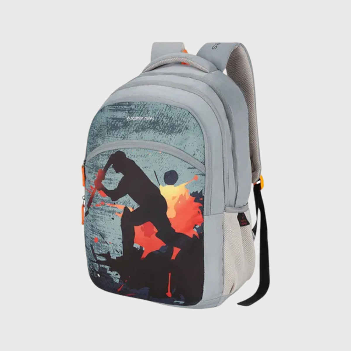 Nasher Miles Cricket Backpack- Unisex- 3 Compartment Casual College Bag- Grey- 45L