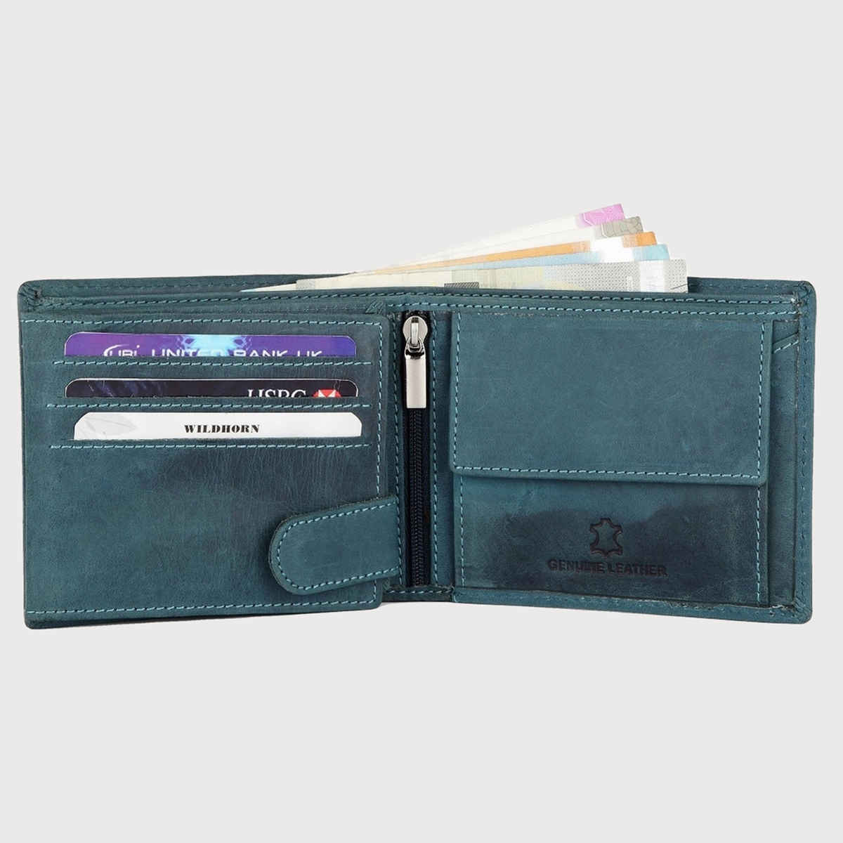 Wildhorn Men's Genuine Leather Wallet | Blue