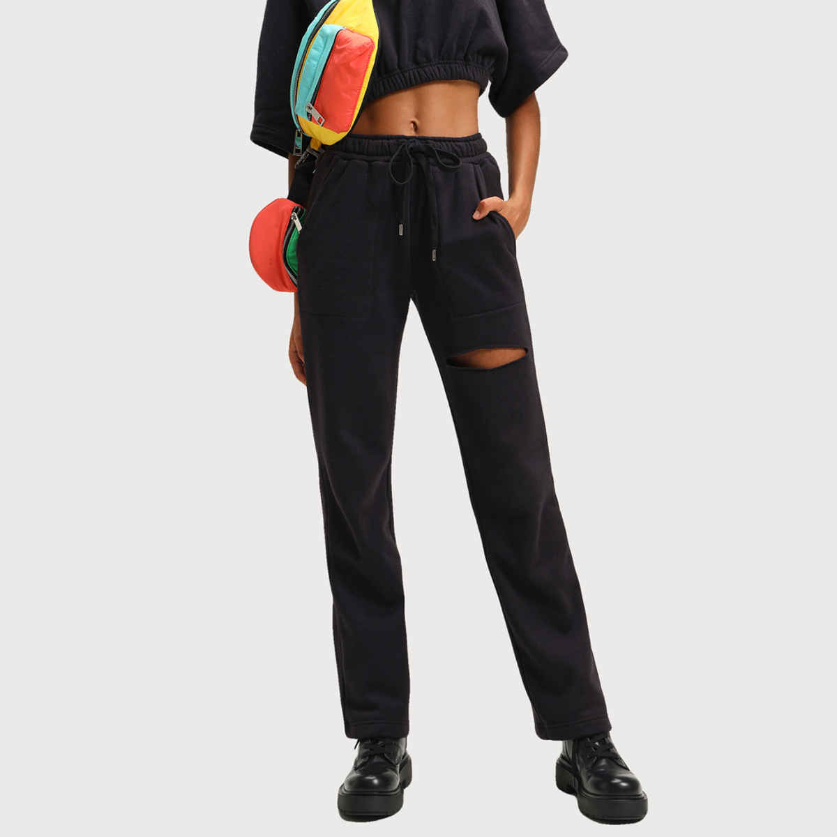 Cava Women's Joggers Straight Leg Slit | Boston Black - XL