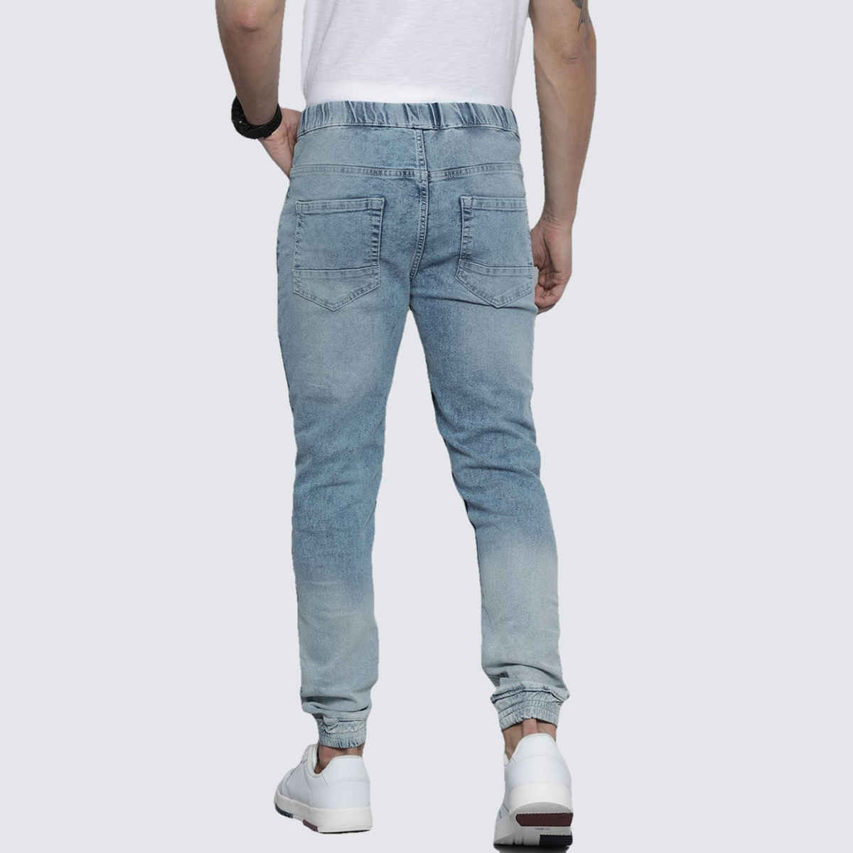 The Indian Garage Co Men's Slim Fit Solid Casual | Blue - 34