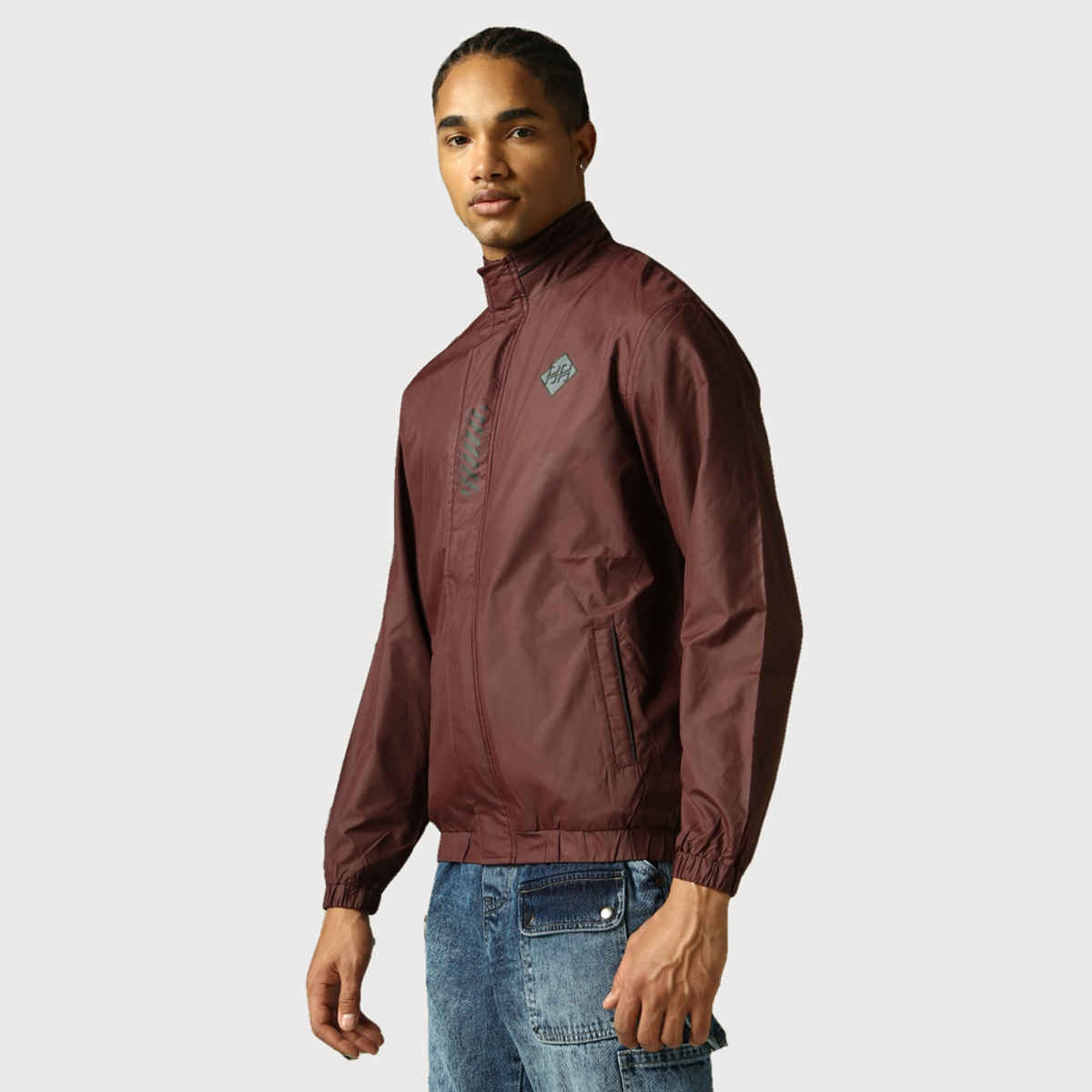 Hubberholme Men's Lightweight Relaxed Fit Reversible Windcheater Jacket | Maroon - M