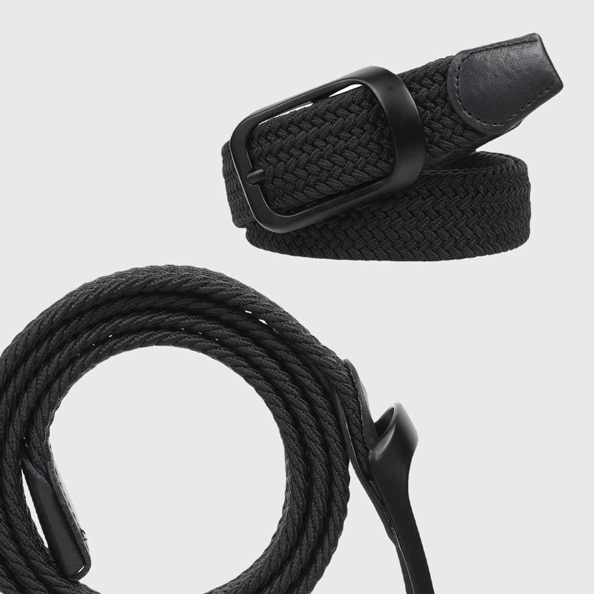 Zoro United Men's Solid Woven Fabric Belt | Black - Free Size