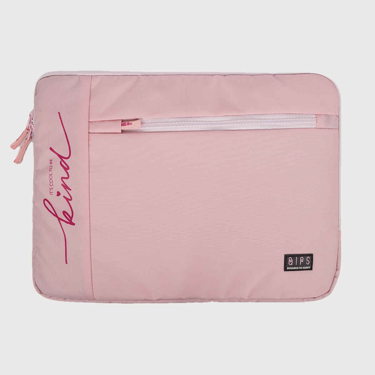 QIPS Unisex Solid PU Coated Polyester 15 L Laptop Sleeve | Pink