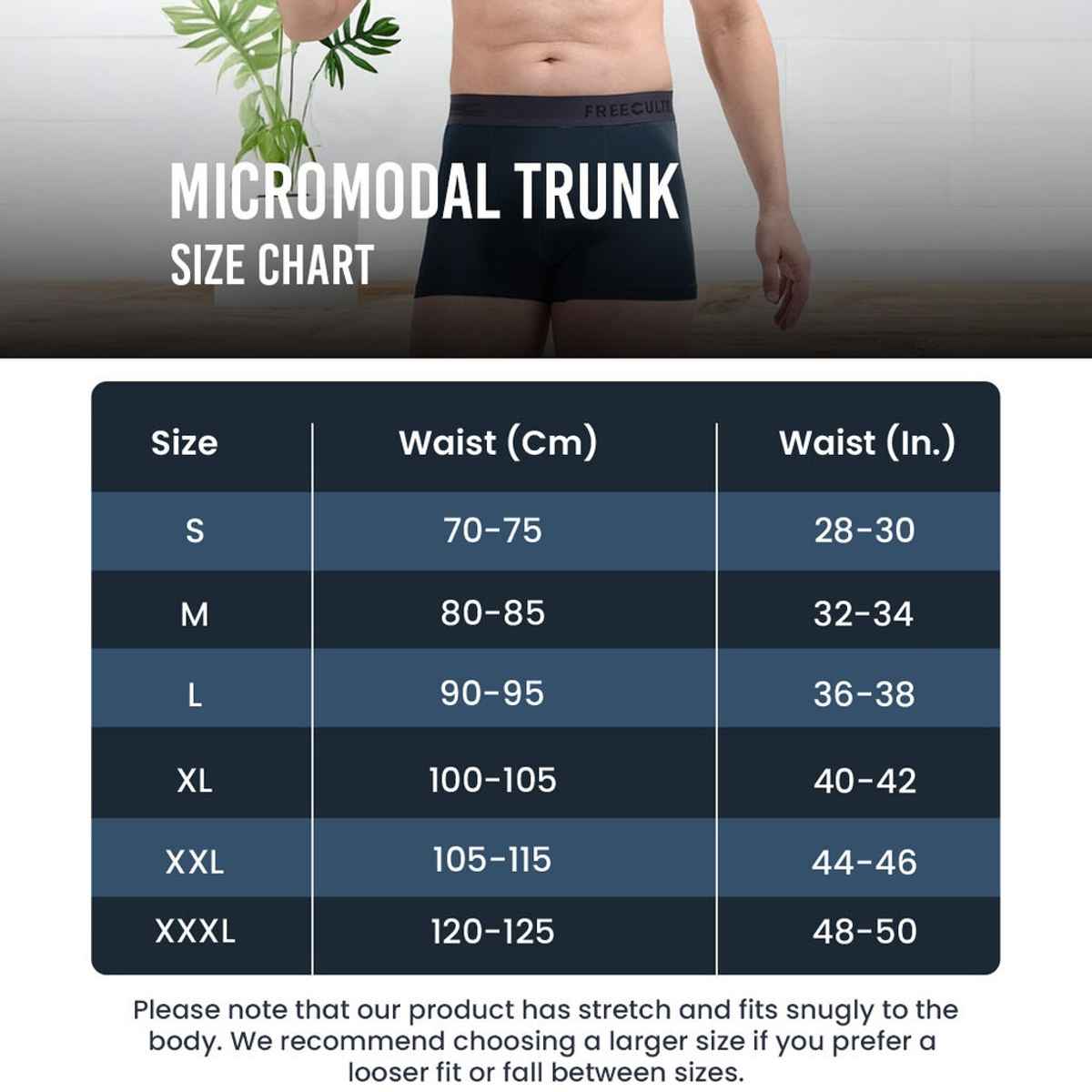 Freecultr Men's Underwear Micromodal Airsoft Trunk - Pack of 1 Prussian Blue - XL