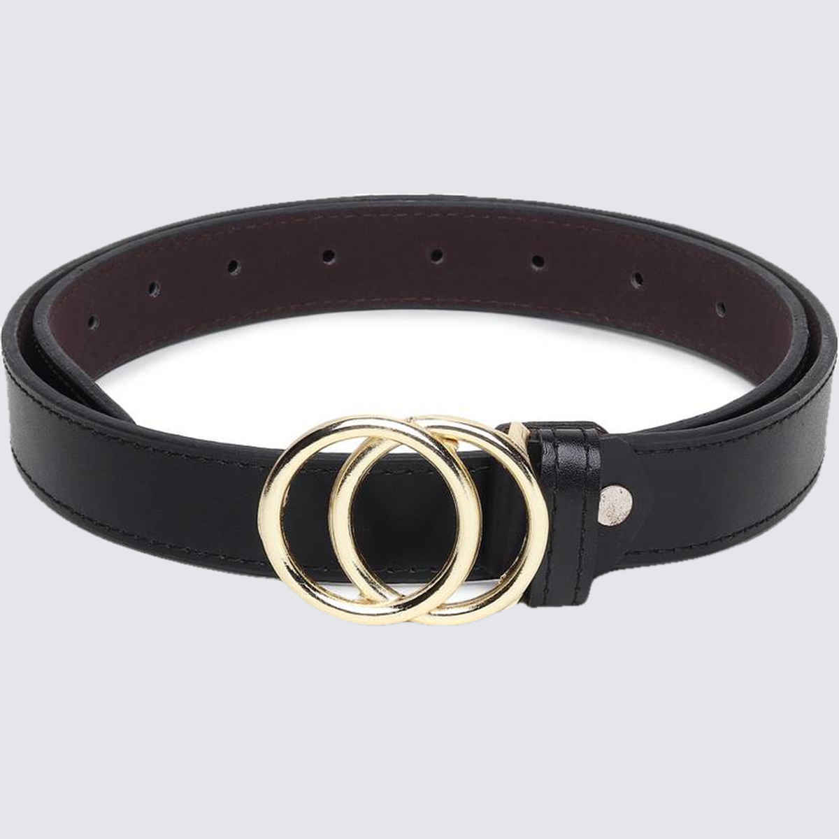 Kaezri Artificial Leather Black Belt for Women | Kata women oo - 30