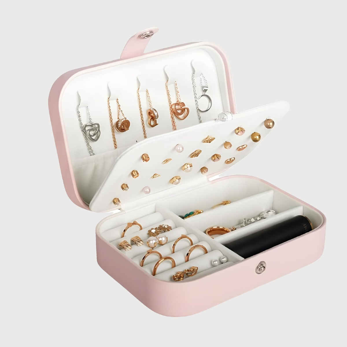 Just Lil Things Travel Jewellery Organizer Box - Compact And Elegant Storage Case | Jltjk0001