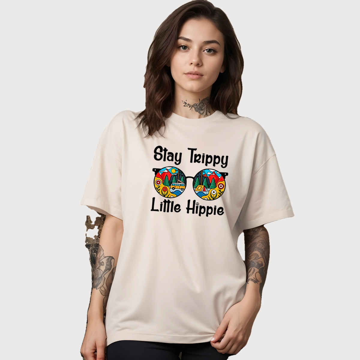 Smartees Womens Oversize Printed T-shirt | WW - 2032 | Skin | M