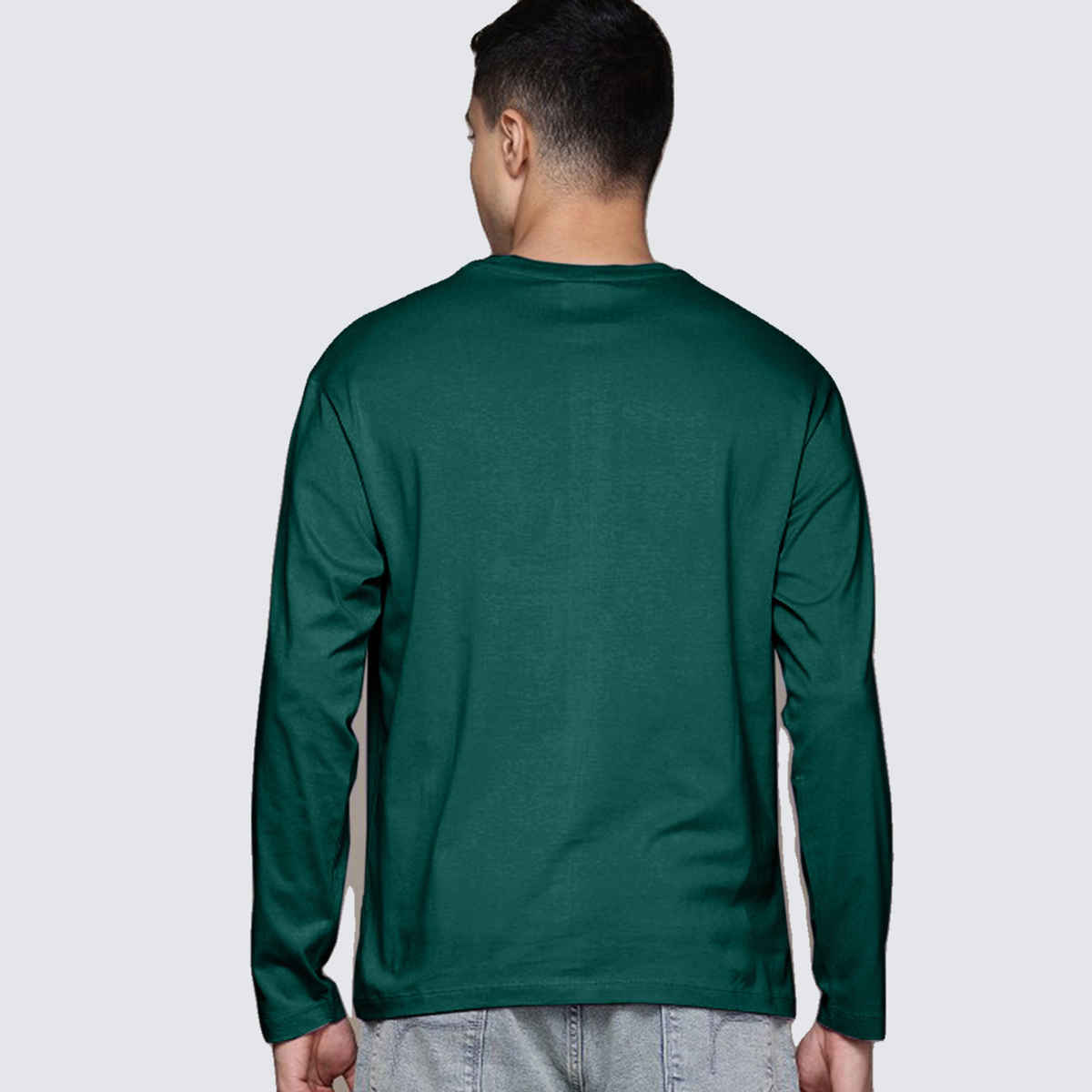 VEIRDO Men's Solid Full Sleeve T-Shirt | V FS REG GRN117 | Green - M