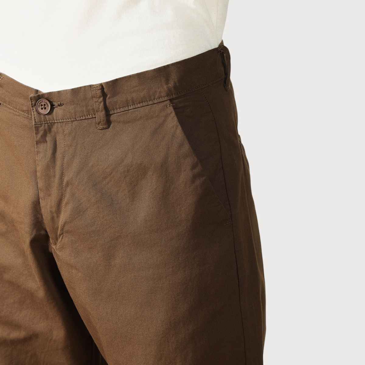 Dennis Lingo Men's Solid Chinos | Dark Khaki | 38