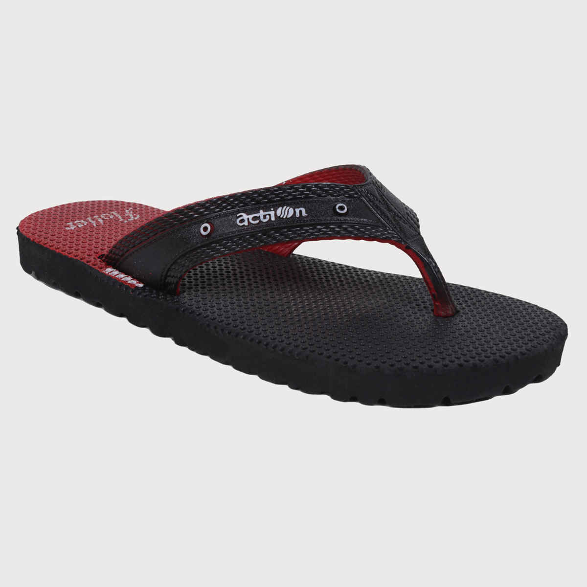 Action Men's Gfl-3804 Slippers | Evening Walk | Bathroom | Room Slippers | Black and Red - UK 9