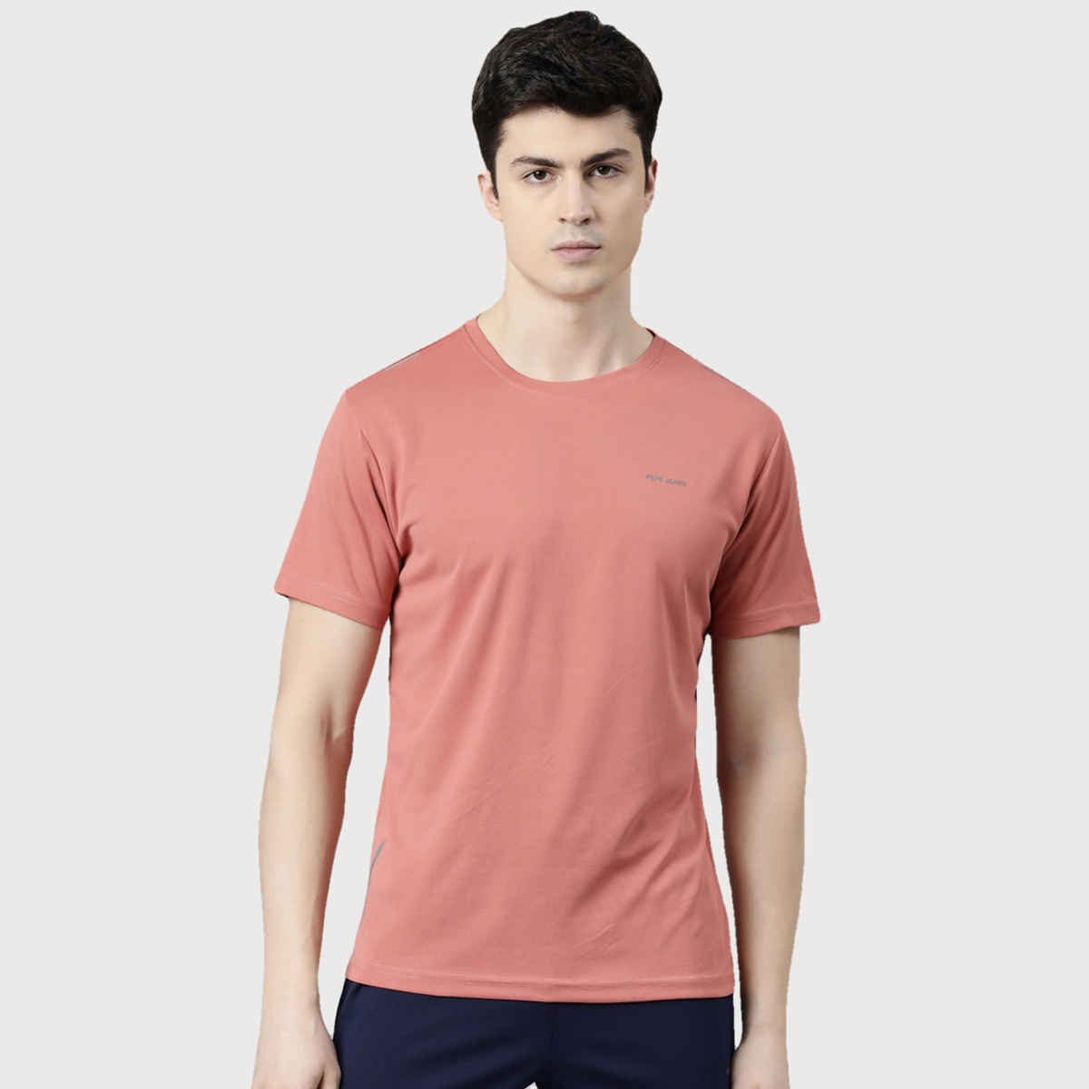 Pepe Jeans Mens Dusty Pink Dry Fit T-Shirt - Pack of 1 (S) Comfort Fit, Soft Fabric, Breathable