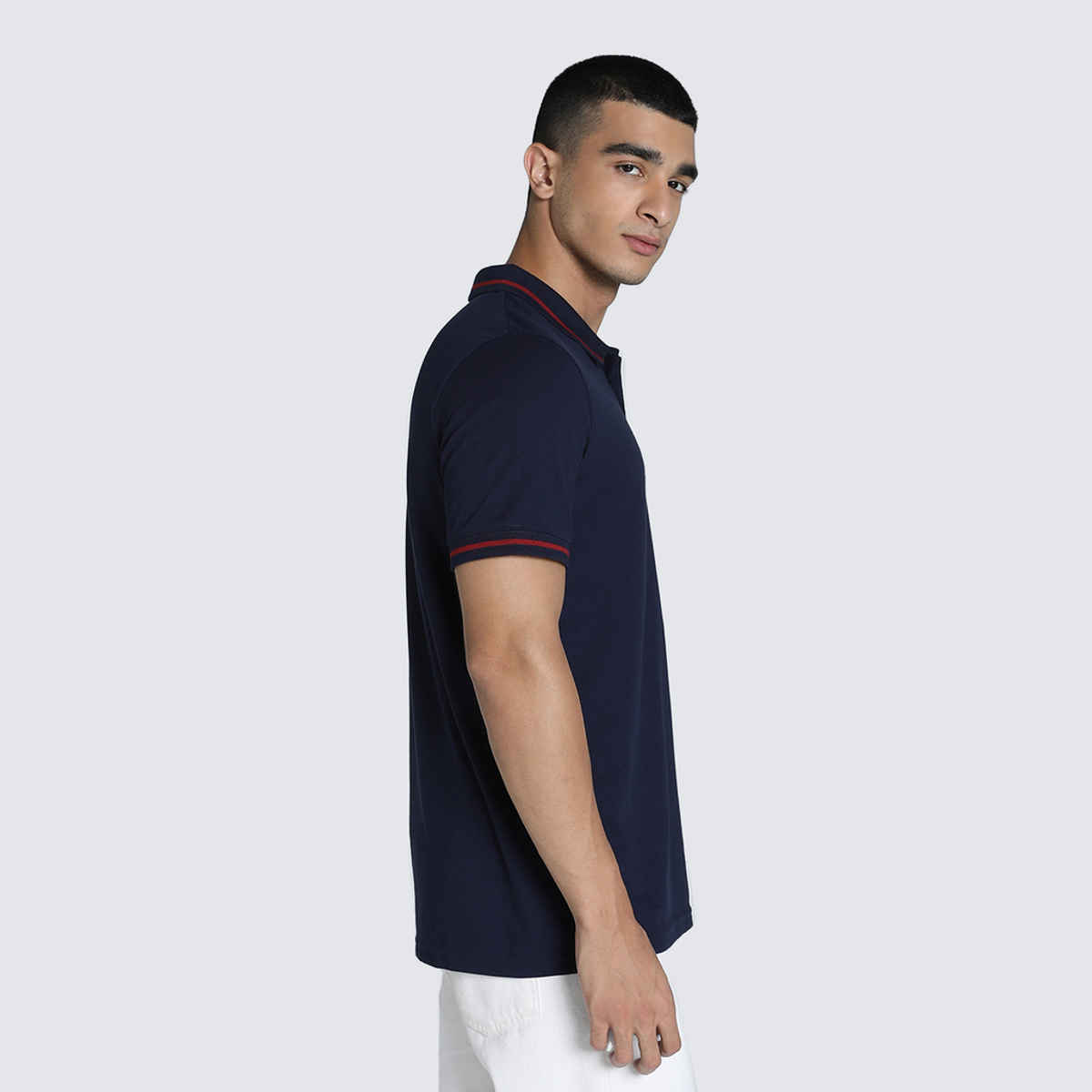 Puma Men's Polo T-Shirt Collar Tipping - Blue | L
