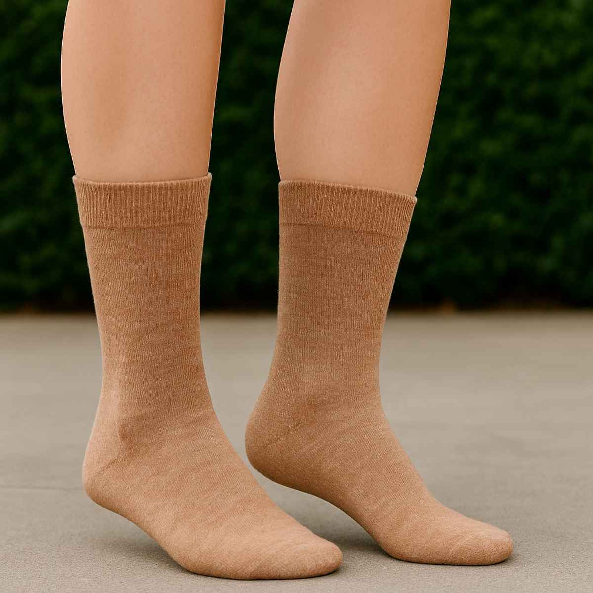 Royal Mart Unisex Solid Wool Ankle Wollen Socks | Cream - Free Size