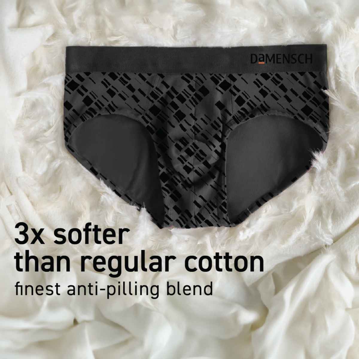 DaMENSCH Men's Modal Briefs | Silver and Grey - M