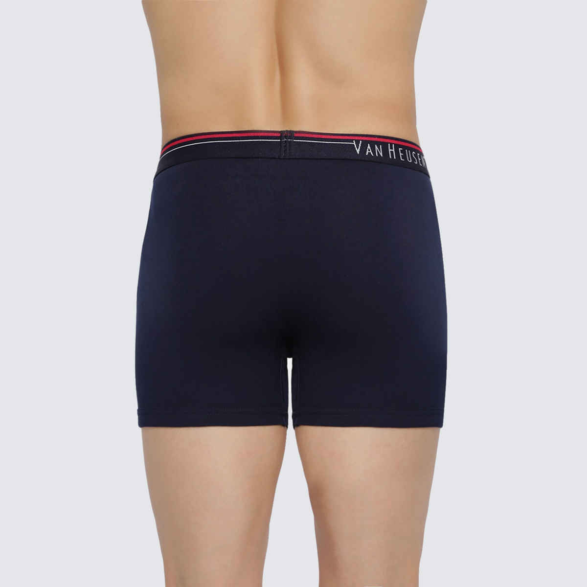 Van Heusen Apparel Men's Solid Anti Bacterial & Colour Fresh Boxer Brief Dark Navy and Grey - S
