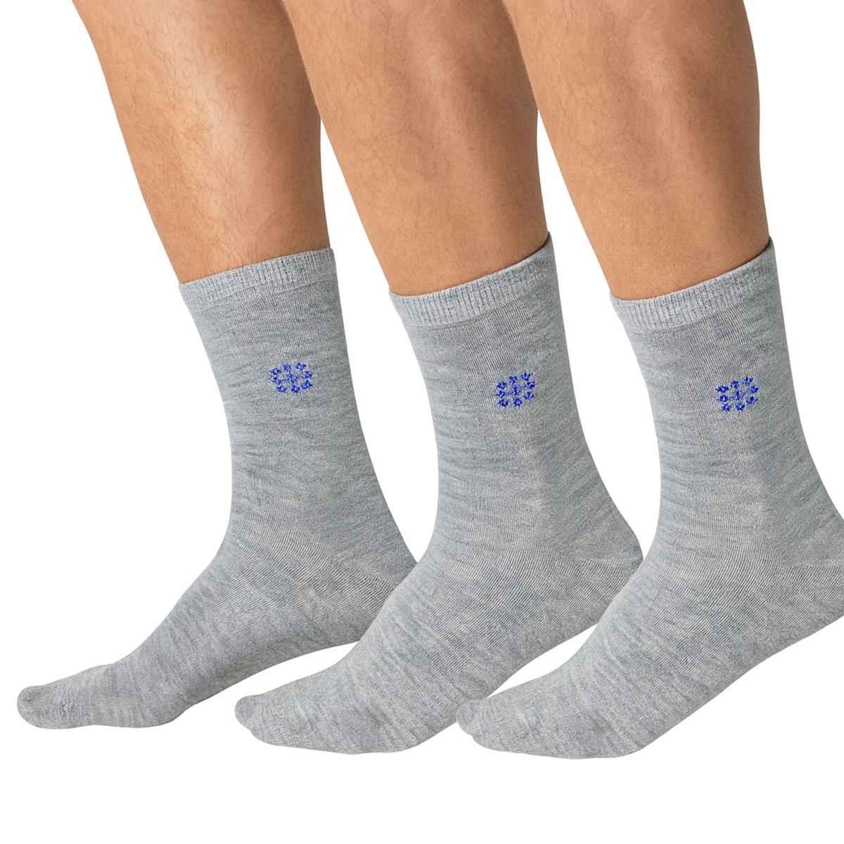 Royal Mart Unisex Solid Cotton Blend Ankle Length Socks | Light Gray - One Size