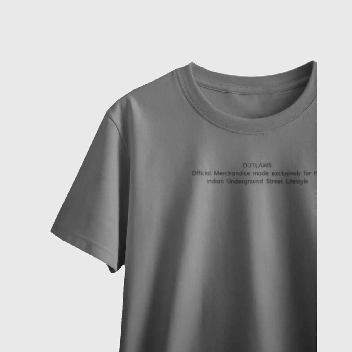 OUTLAWS Men's 100% Cotton Bio-Wash French Terry Oversized T-Shirt | Grey - XL