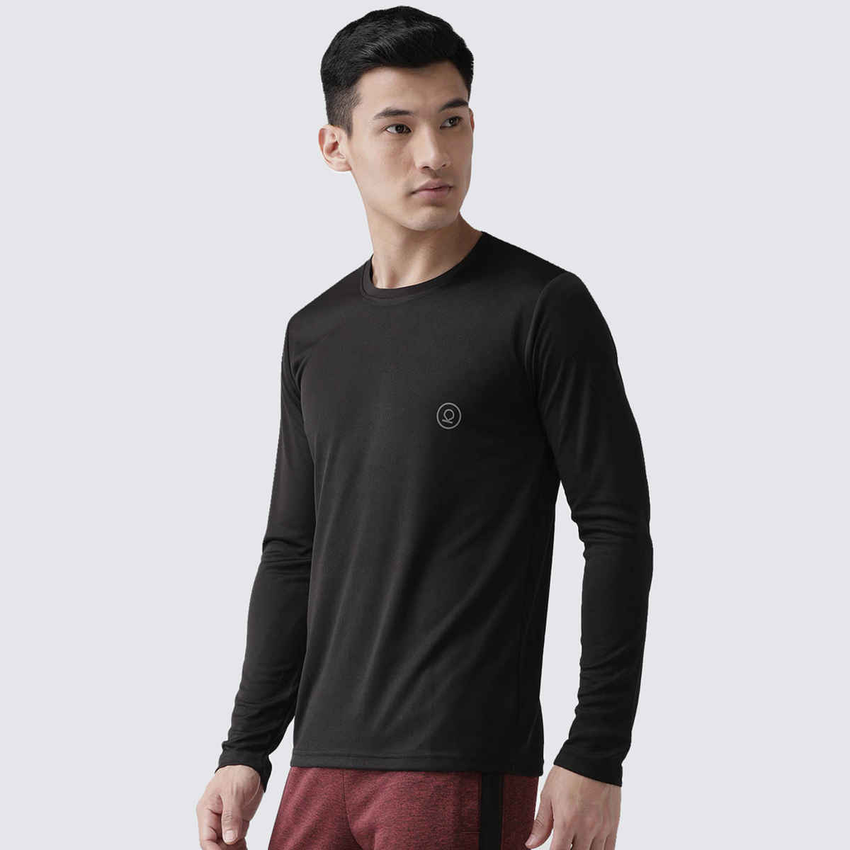 Chkokko Men's Gym Regular Fit Full Sleeves T-shirt | Black - S