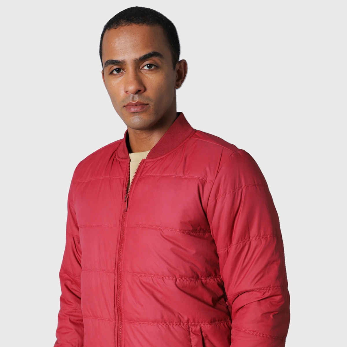 High Star Men's Outdoor Bomber Jacket | Maroon - M
