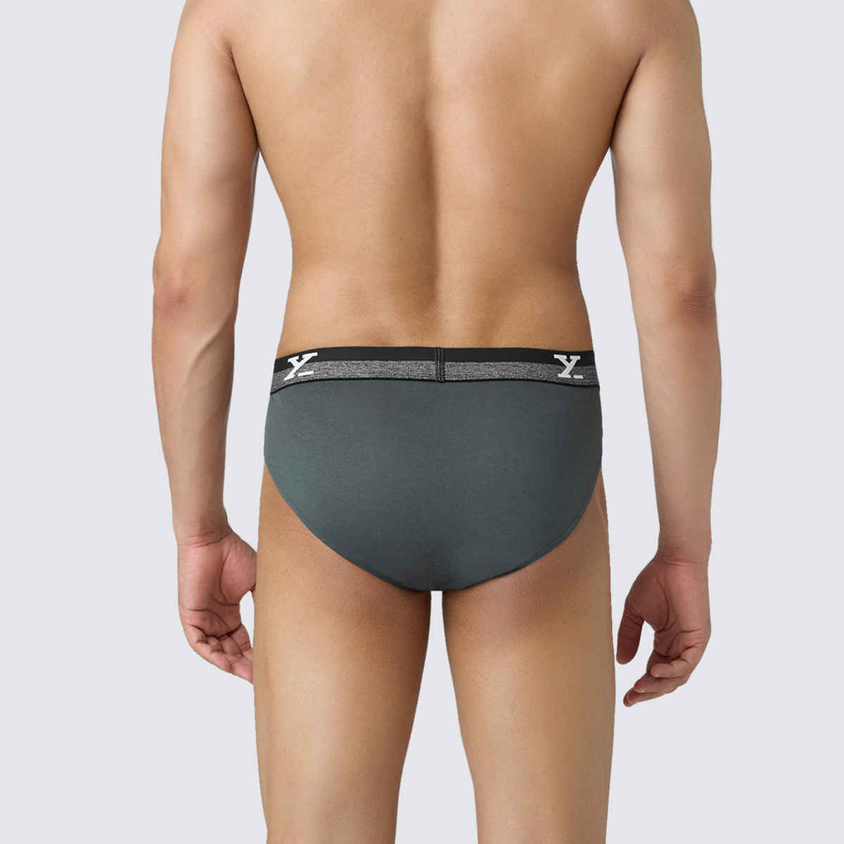 XYXX Men's Cotton Solid Briefs, Pack of 1, Anchor Grey| M