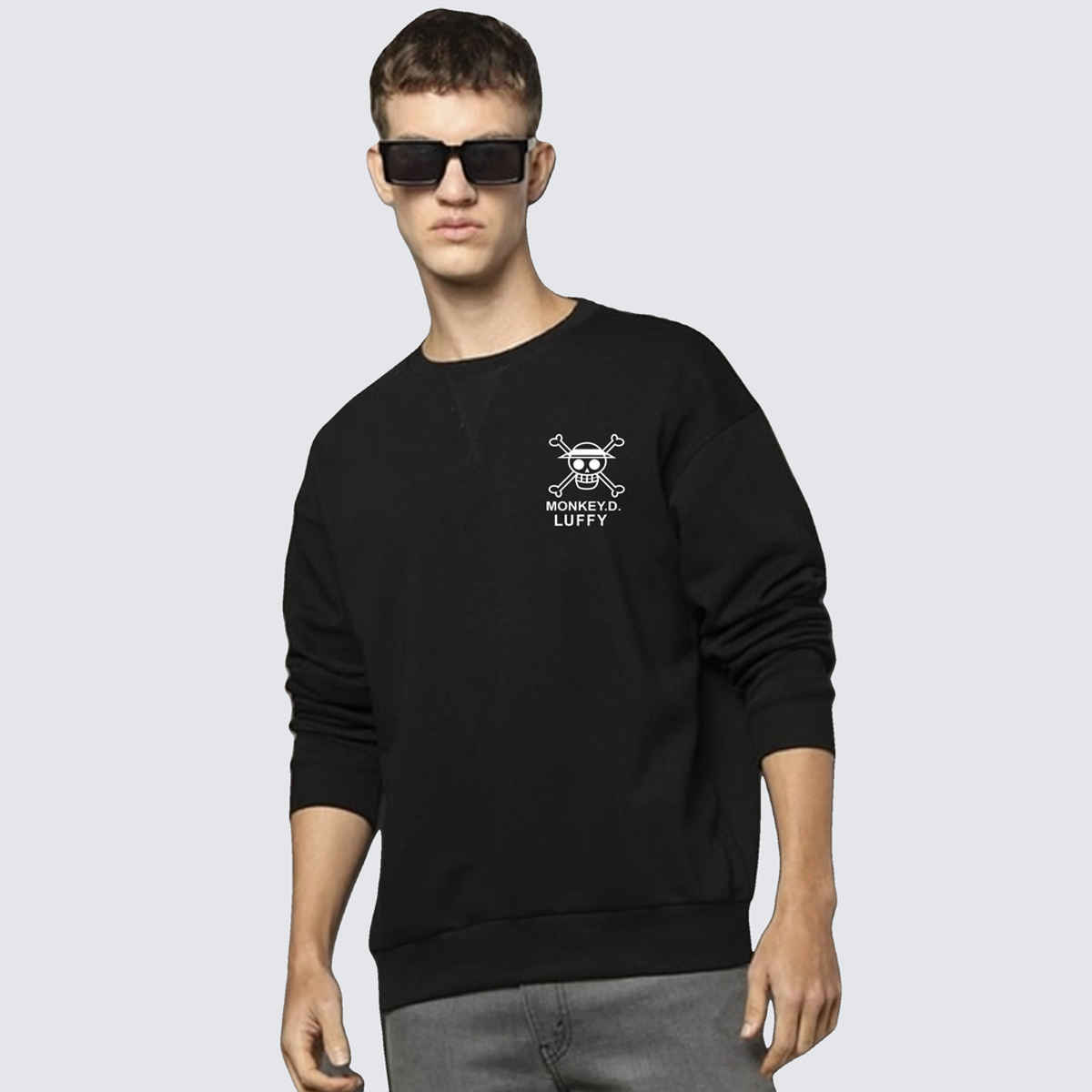 De Tees Men's Sweatshirt | One Piece | Black - S