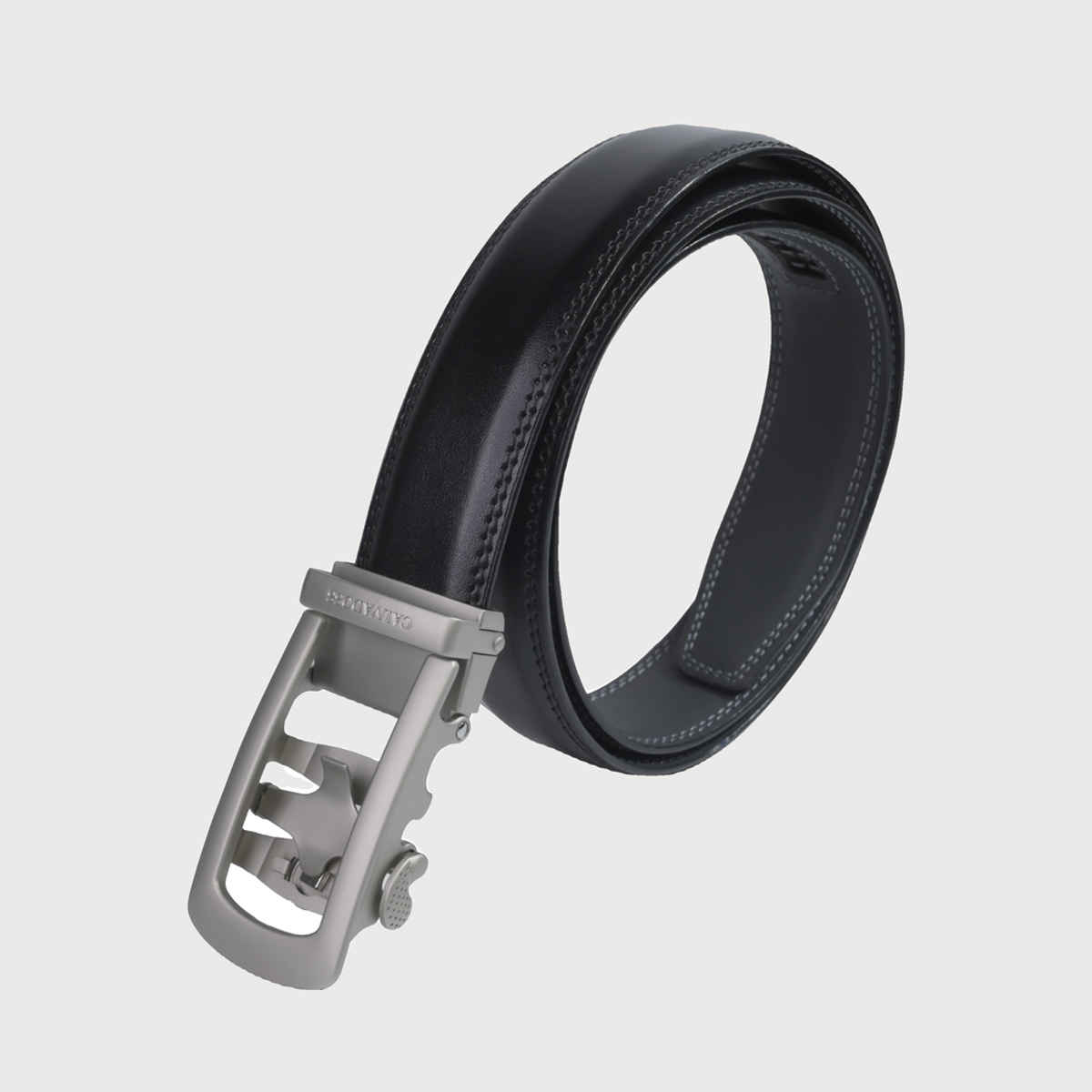 Calvadoss Men's Premium Comfort Fit Solid Gear PU Belt | Silver