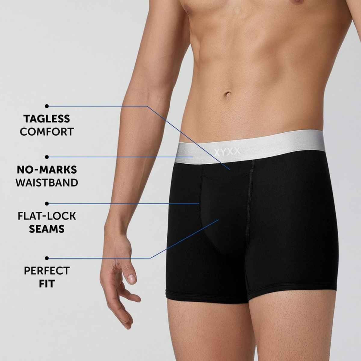 XYXX Men's Uno Modal Solid Trunks Pack of 1, Black| S