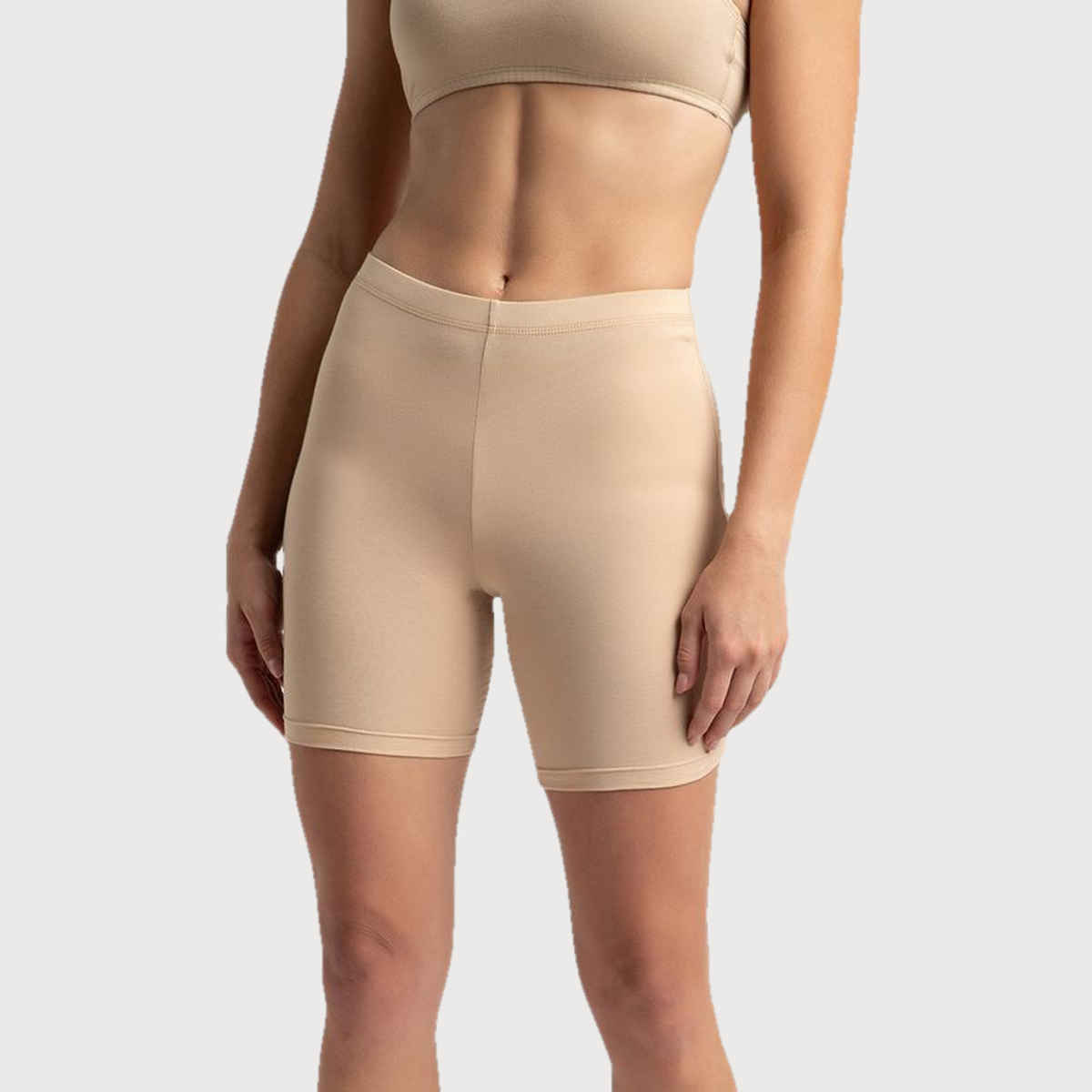 Jockey 1529 Women's Super Combed Cotton Mid Waist Underwear Shorties|Concealed Waistband | Skin-XL