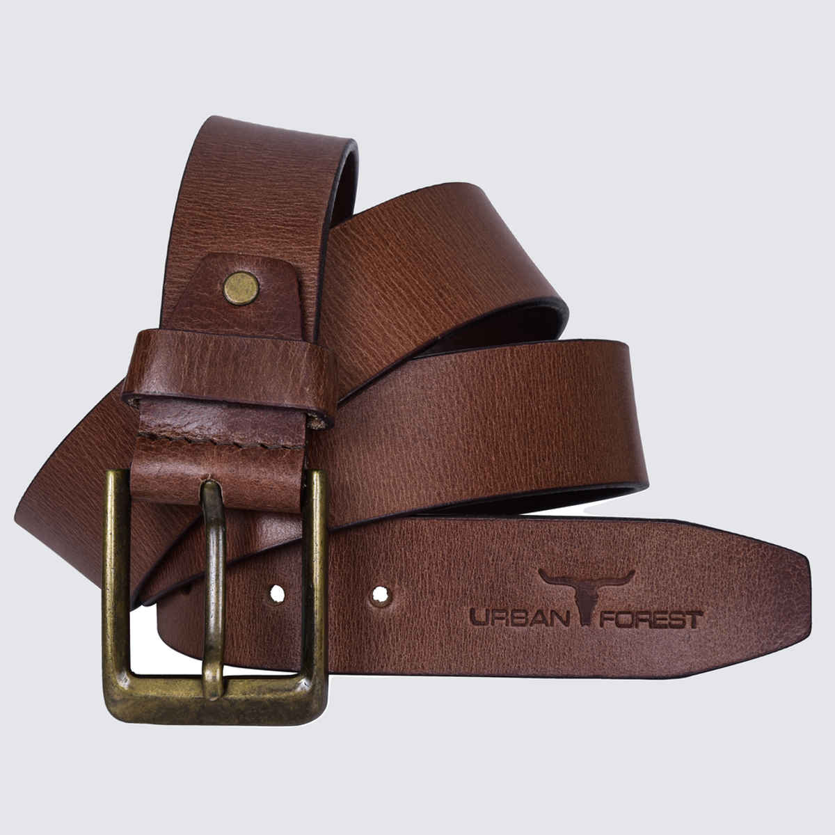 URBAN FOREST Men's Textured Casual Leather Belt | Tan