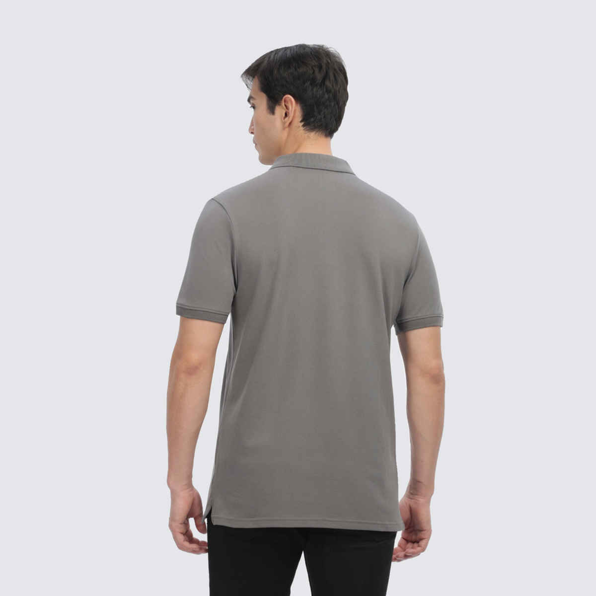 OUTLAWS Men's Premium Cotton Lycra Polo T-Shirt | Grey - XL