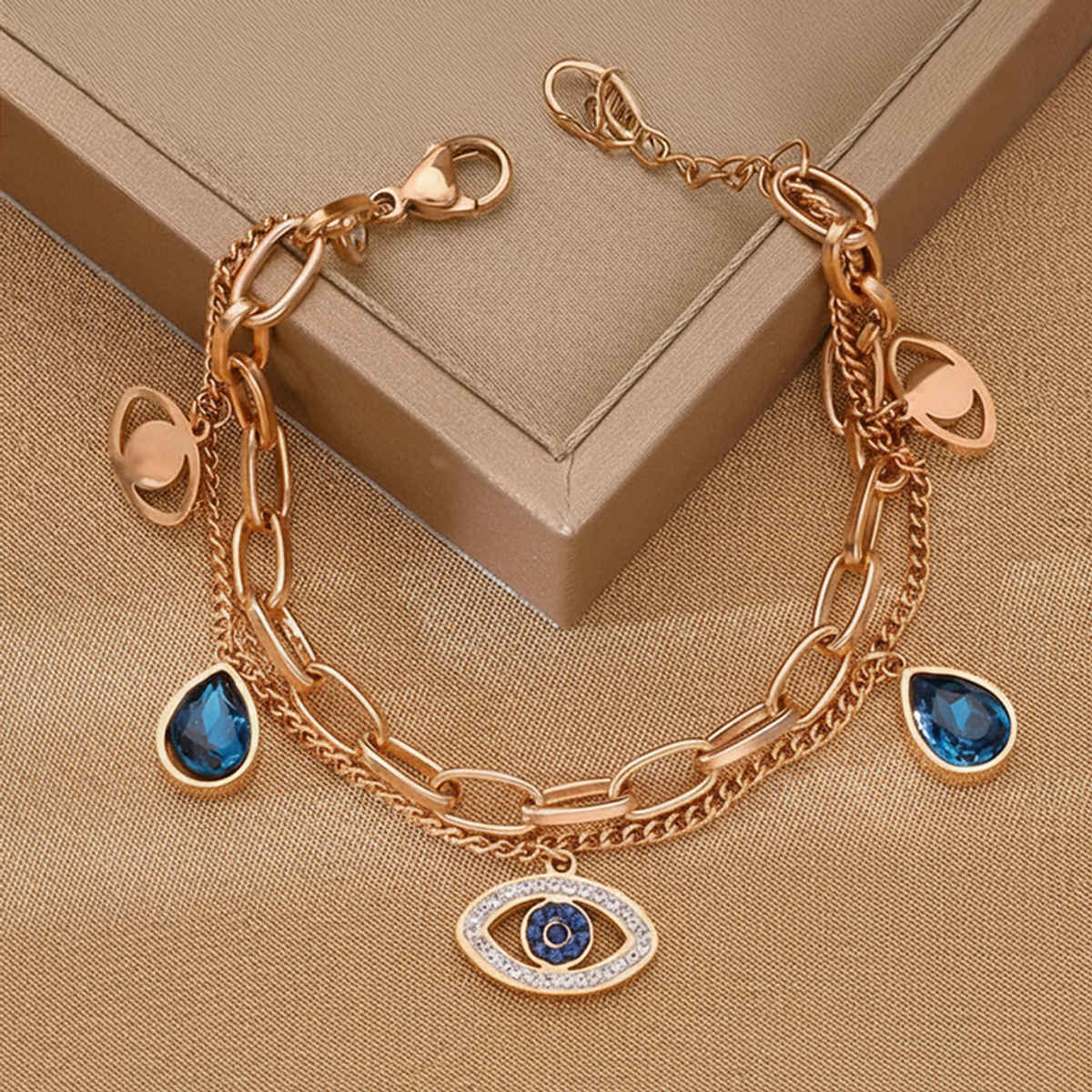 Fashion Frill Women's Multi Layered Bracelet Rose Gold Regular