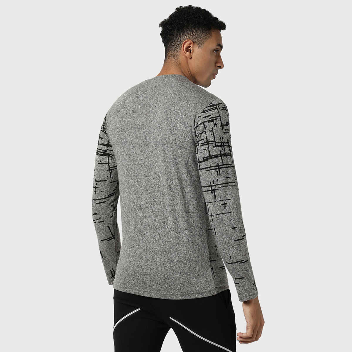 Campus Sutra Men's Printed Casual T-shirt | Grey - L