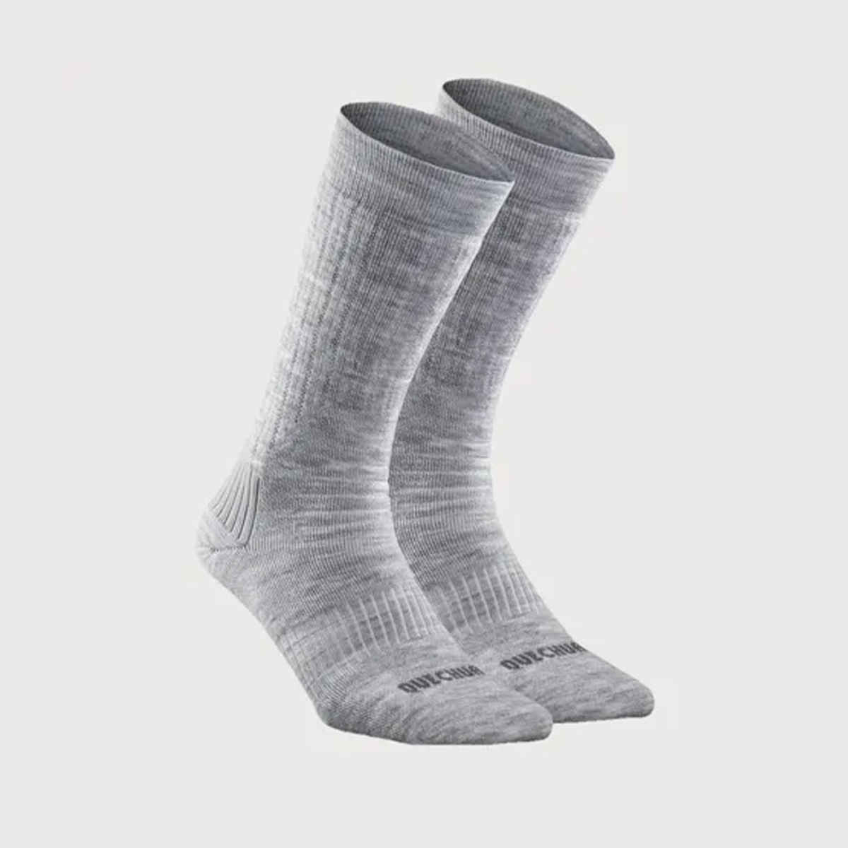 Decathlon | Quechua Unisex Cotton Mid Calf Socks - Grey - UK 2.5 - 5