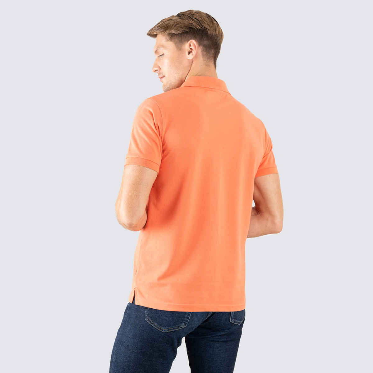 Lux Cozi Men's Cotton Polo T-Shirt, Apricat, XL