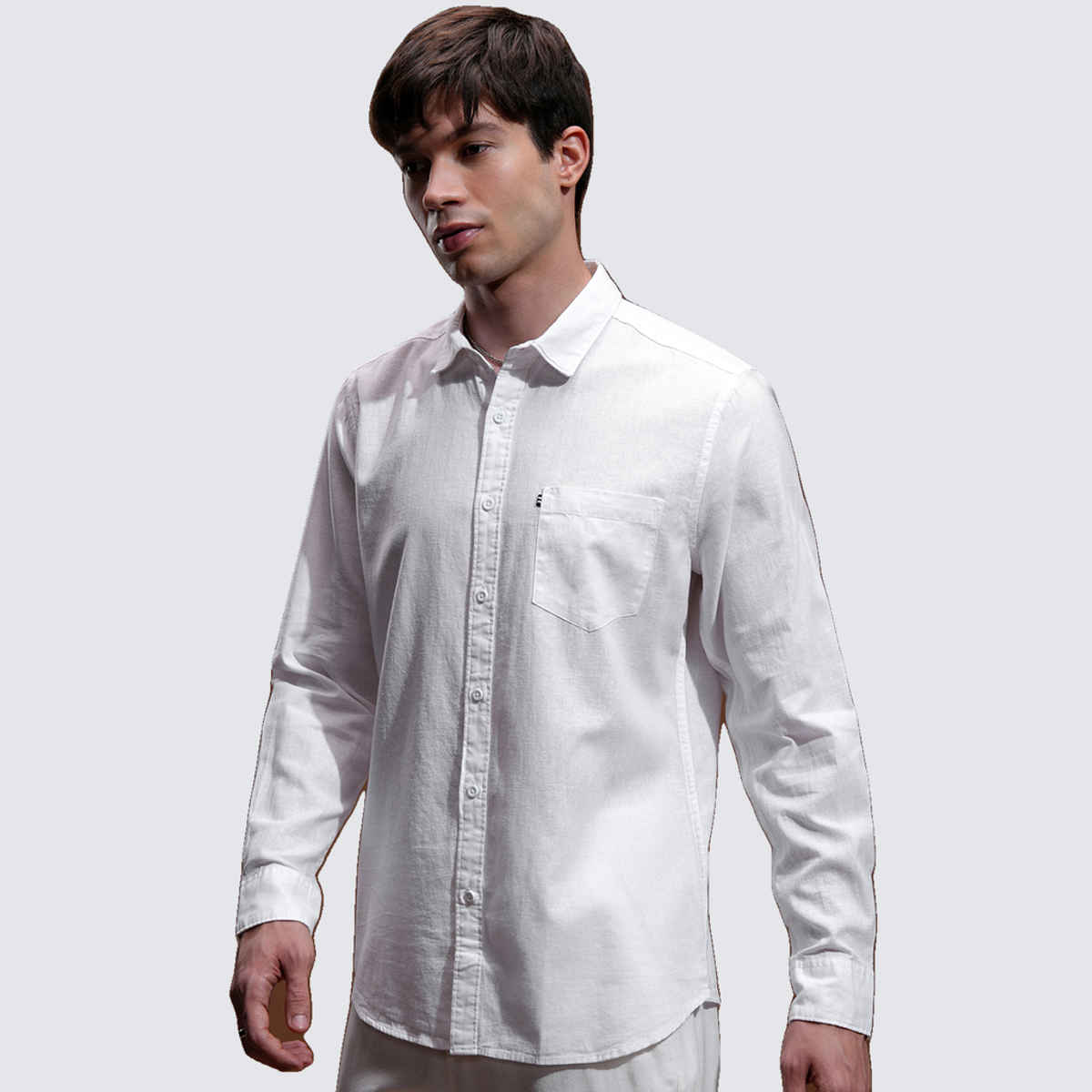 Highlander Men's Slim Fit Casual Shirt | White - L