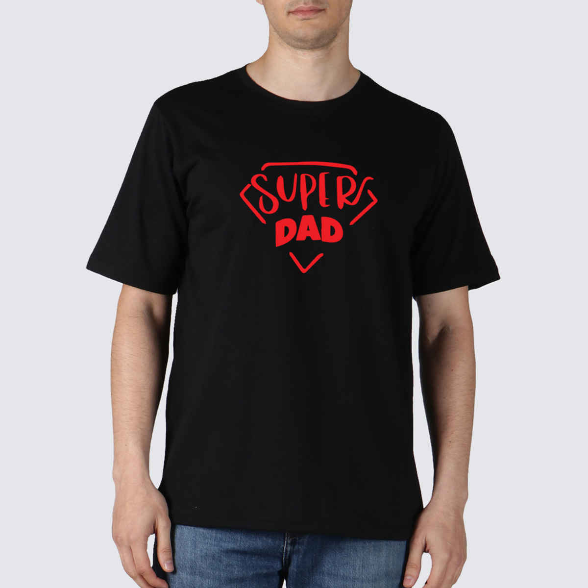 Inkfested Men's Super Dad Round Neck T-shirt | Black - L