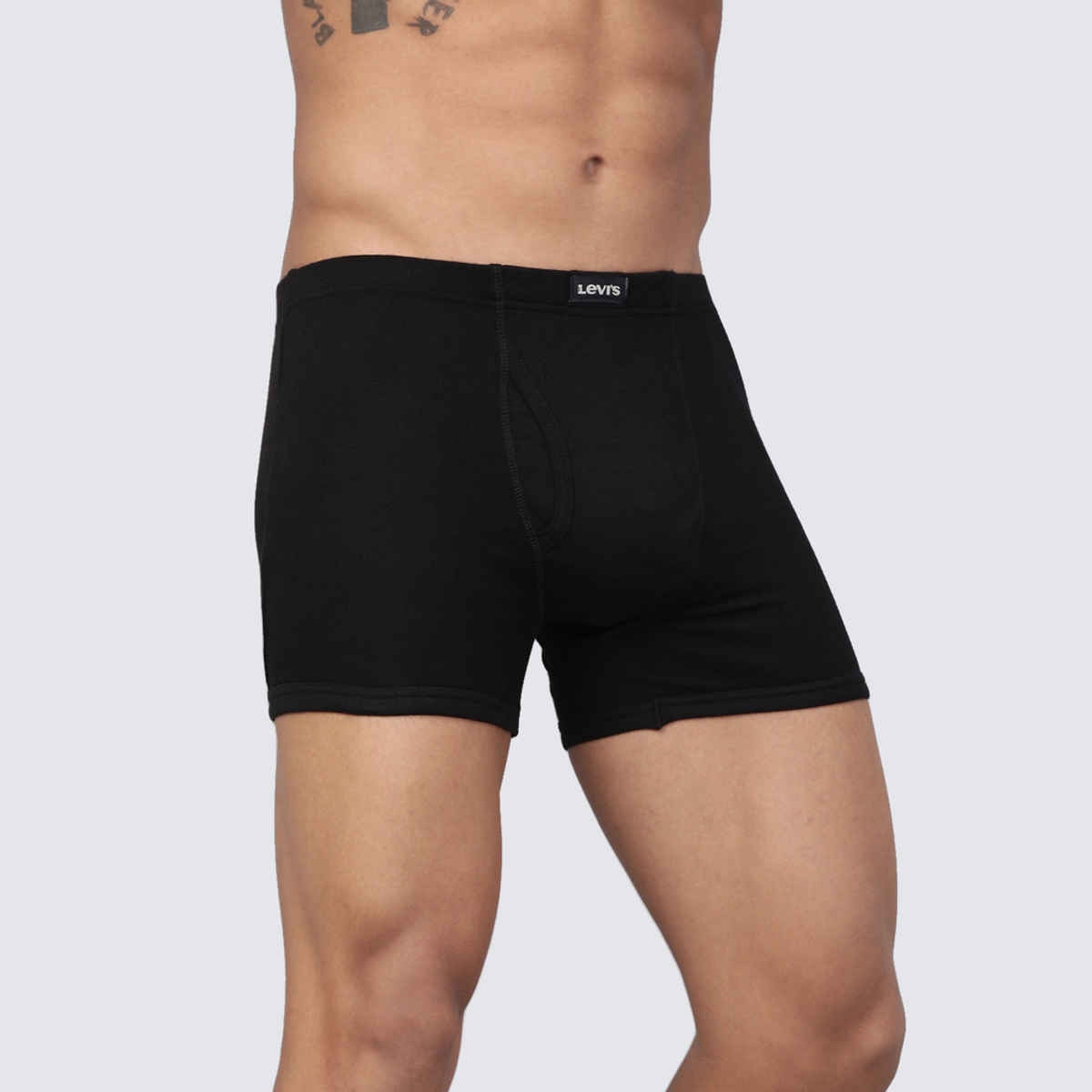 Levi's 010 Men's Comfort Boxer Brief | Contoured Double Pouch | Pack of 2 | Lt. Grey Mel,Black | XL