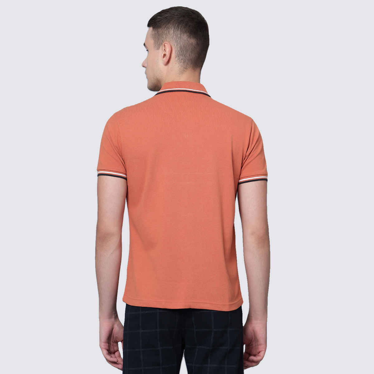 Cantabil Men's Half Sleeve Polo Collar Cotton T-shirt | Brown - M
