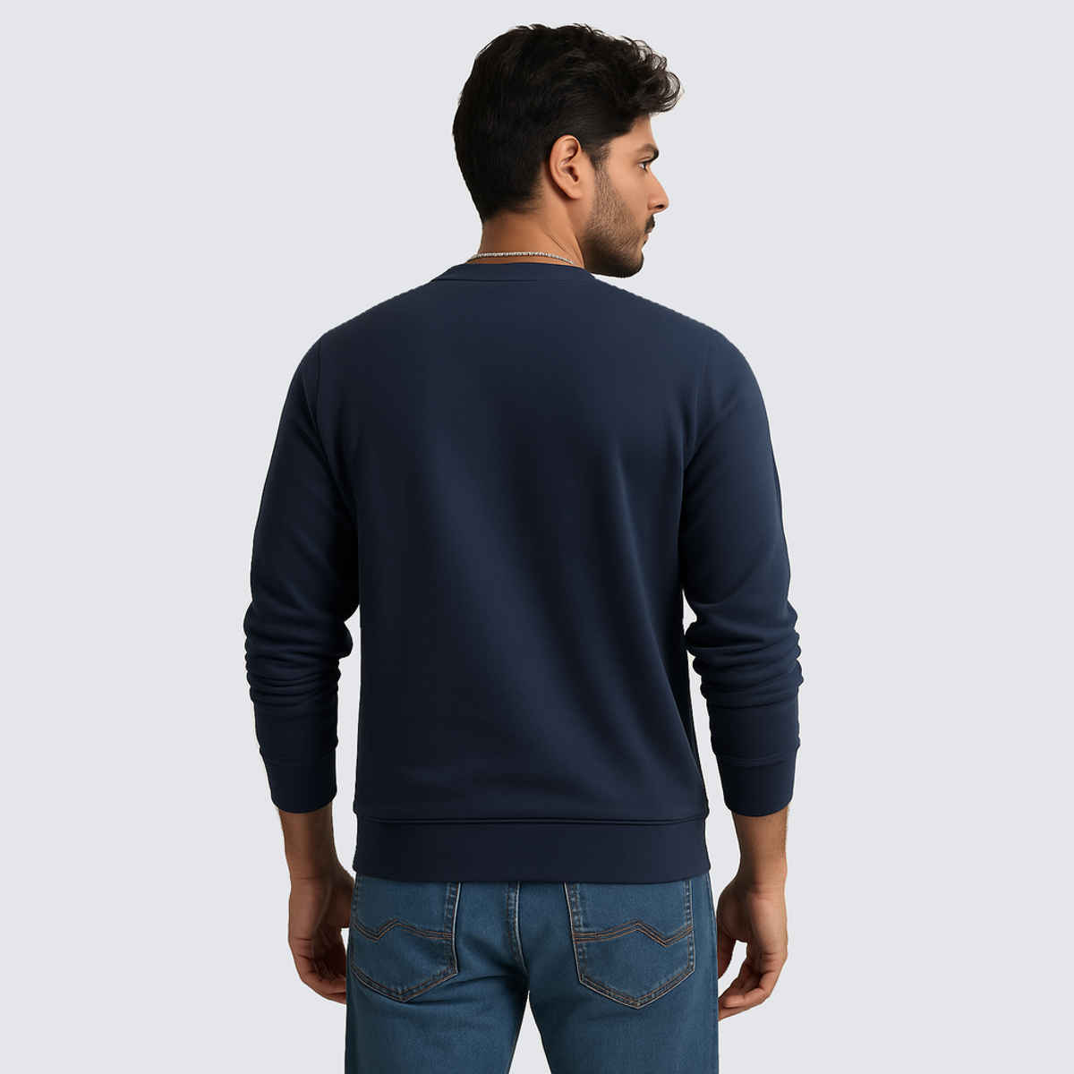 Gcyx Men's Pure Cotton Sky Drop Sweat Shirt | Navy - XXL