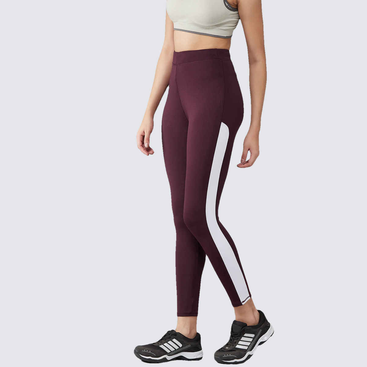 Blinkin Women's Gym Tights & Pants - Maroon | Squat Proof | Active Wear | Yoga Pants | M