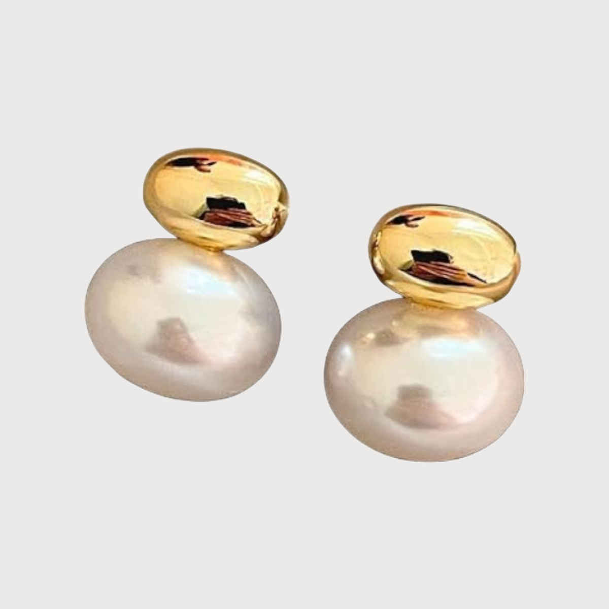 Just Lil Things Gold Opulent Pearl Duo Pin Earrings | jltz0100