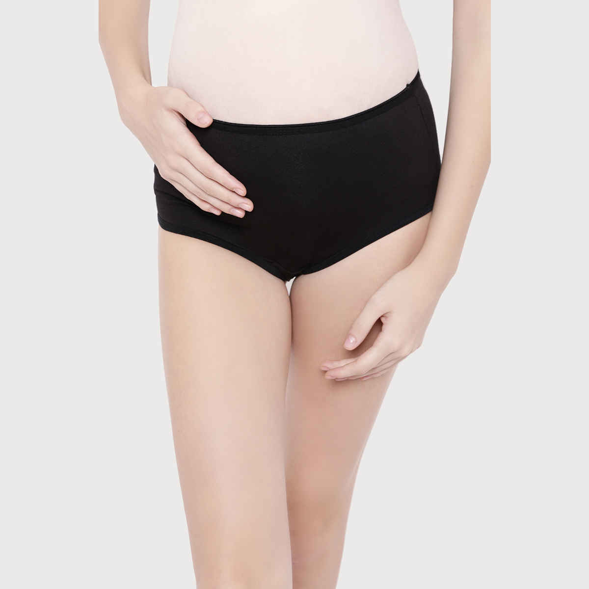 Clovia Cotton Maternity High Waist Hipster - Black(Black - M) Panty