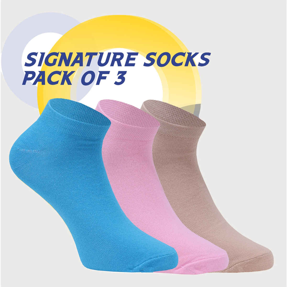 SOXBAE Low Cut Women's Ankle Socks | Pink, Aqua, and Beige - Free Size