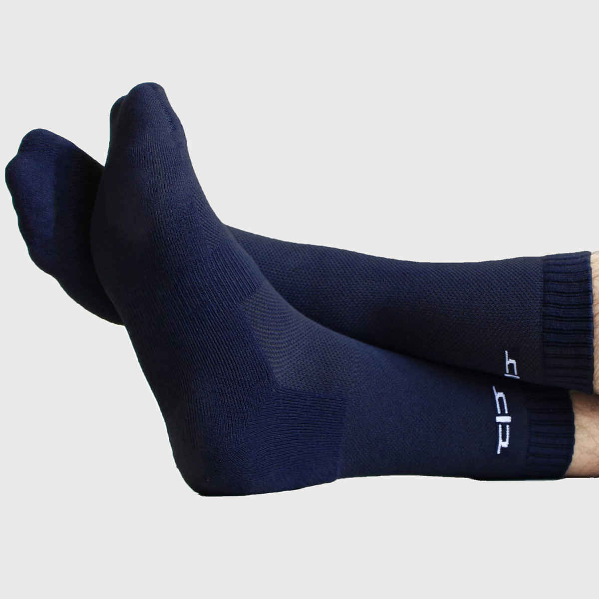 Heelium Men's Solid Bamboo Crew Length Socks | Navy Blue - UK 7 - 11