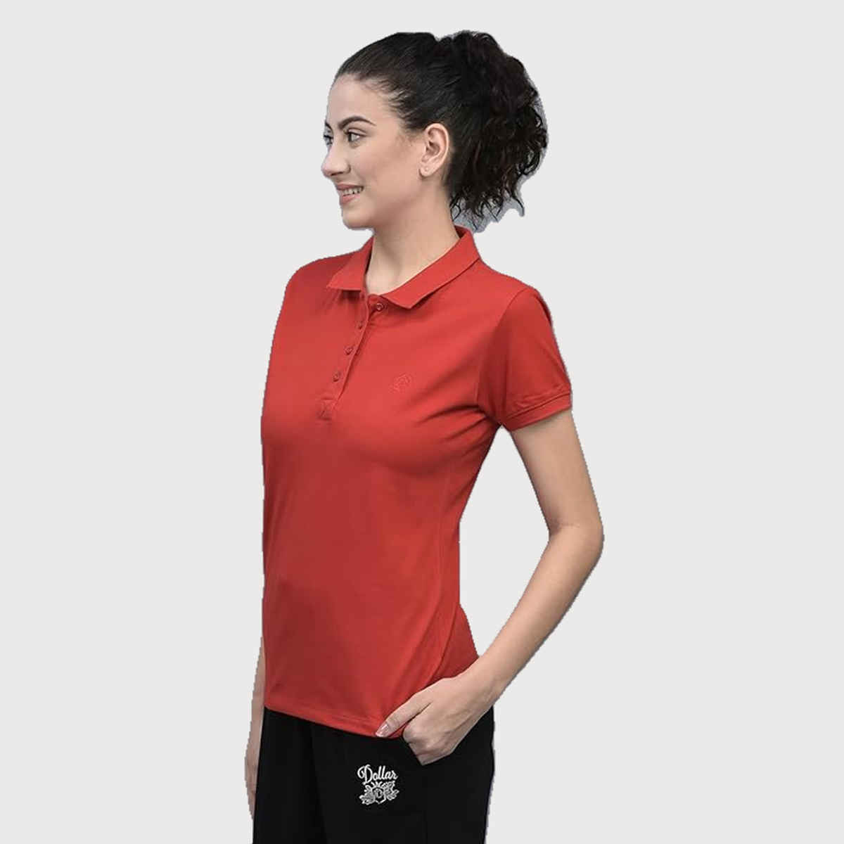 Dollar Women Polo T-shirt - Red | Premium Cotton | M