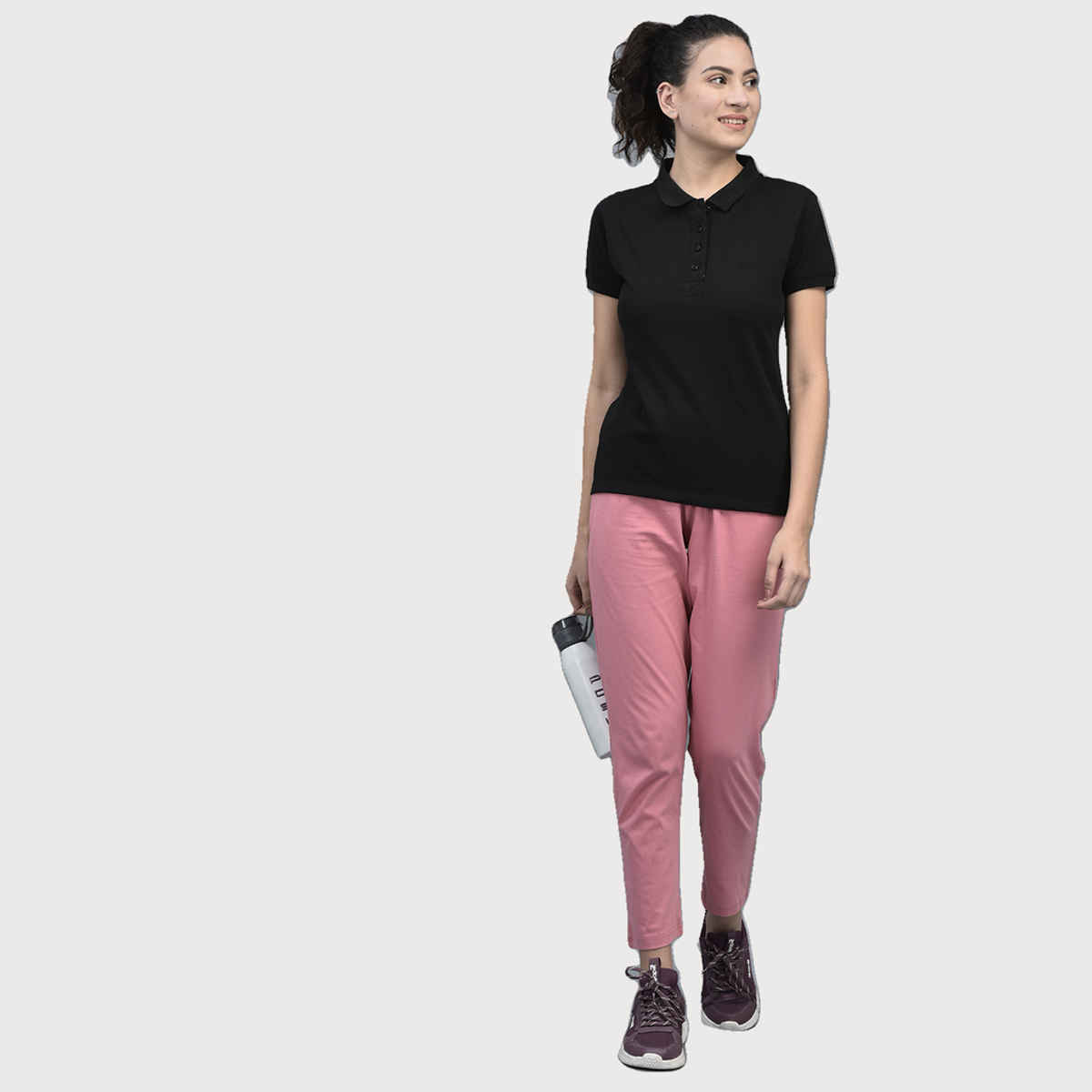 Dollar Women Polo T-shirt - Black | Premium Cotton | L