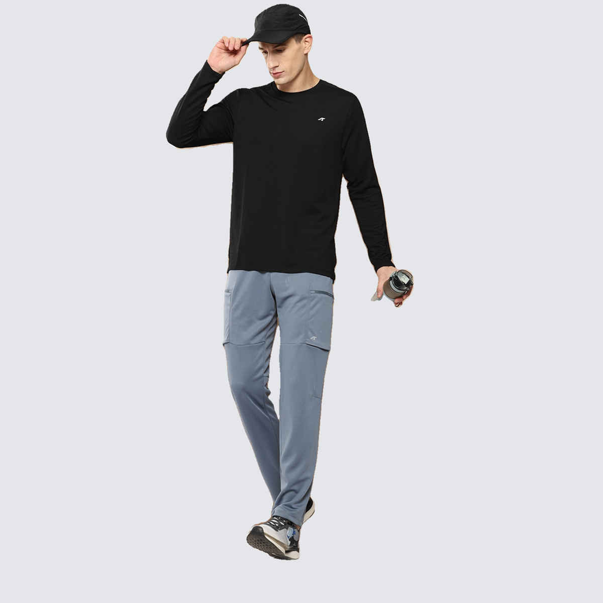 Alcis Men's Round Neck Tee | Black - M